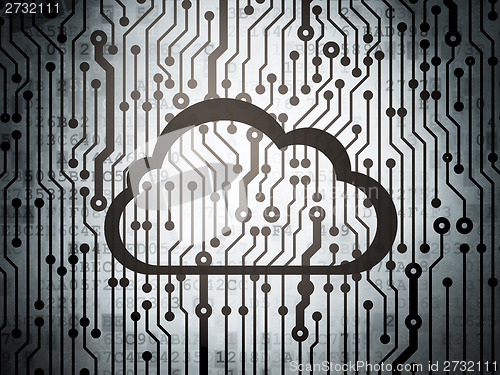 Image of Cloud computing concept: circuit board with Cloud