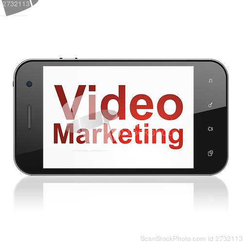 Image of Finance concept: Video Marketing on smartphone