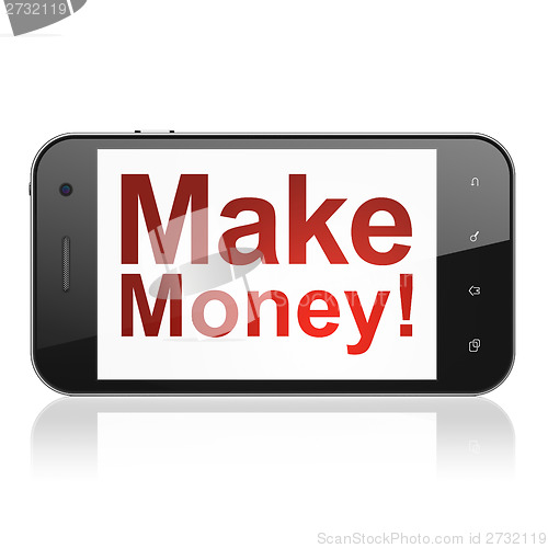Image of Finance concept: Make Money! on smartphone