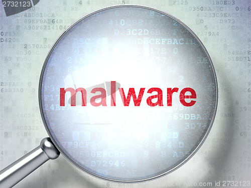 Image of Privacy concept: Malware with optical glass