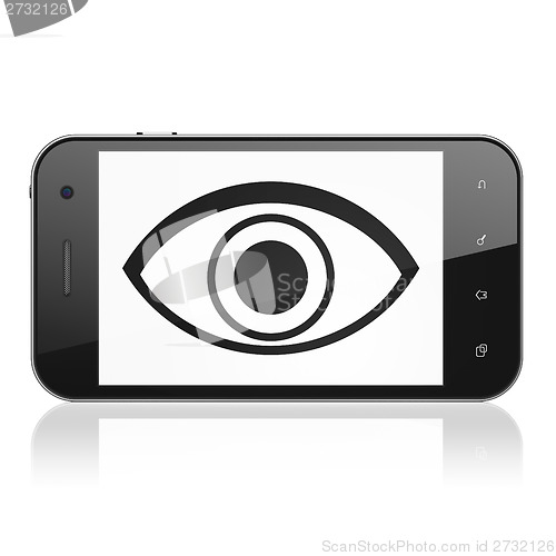 Image of Privacy concept: Eye on smartphone