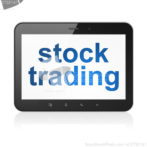 Image of Business concept: Stock Trading on tablet pc computer