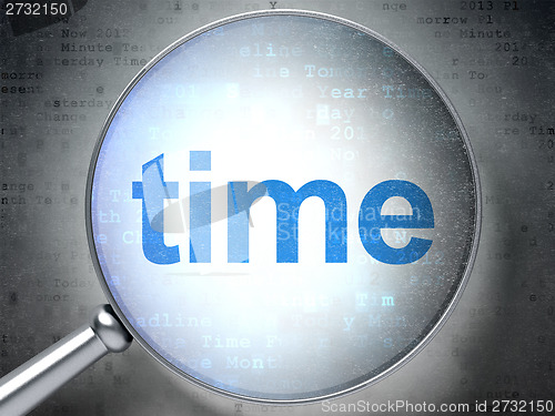 Image of Time concept: Time with optical glass