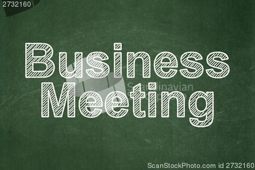 Image of Finance concept: Business Meeting on chalkboard background