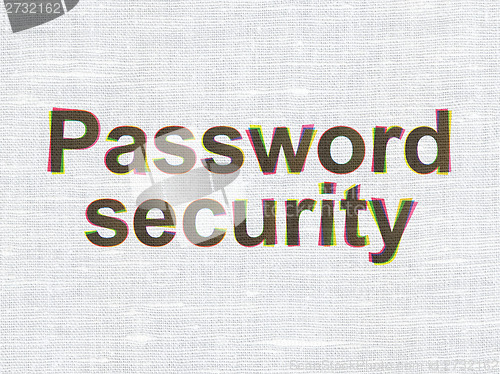 Image of Safety concept: Password Security on fabric texture background