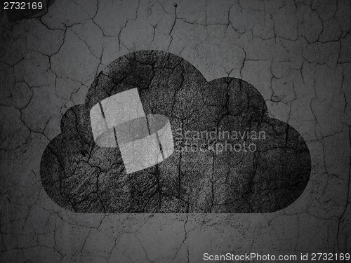 Image of Cloud technology concept: Cloud on grunge wall background