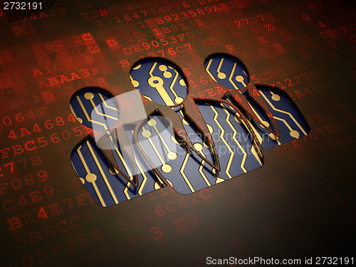 Image of Marketing concept: Business People on digital screen background