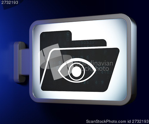 Image of Finance concept: Folder With Eye on billboard background