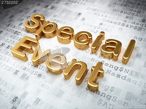 Image of Business concept: Golden Special Event on digital background