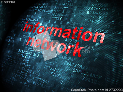 Image of Data concept: Information Network on digital background