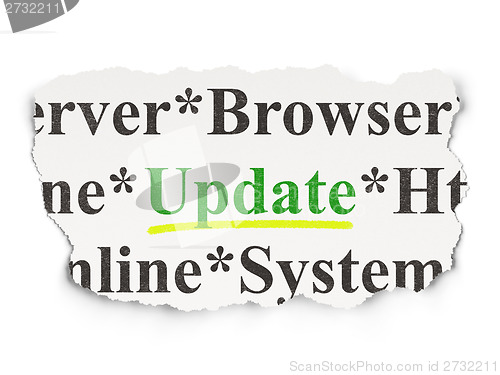 Image of Web design concept: Update on Paper background