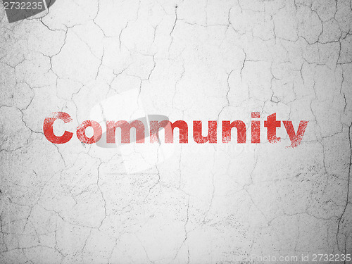 Image of Social media concept: Community on wall background