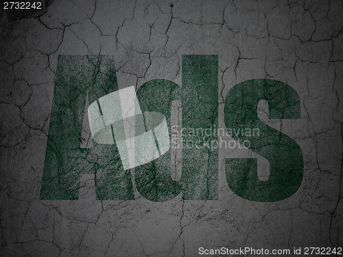 Image of Marketing concept: Ads on grunge wall background