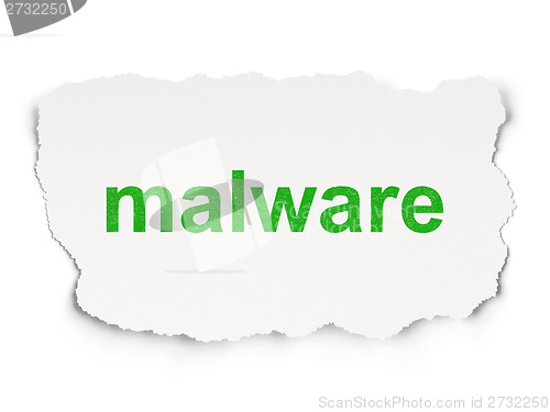 Image of Safety concept: Malware on Paper background