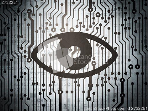 Image of Privacy concept: circuit board with Eye