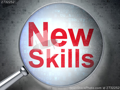 Image of Education concept: New Skills with optical glass