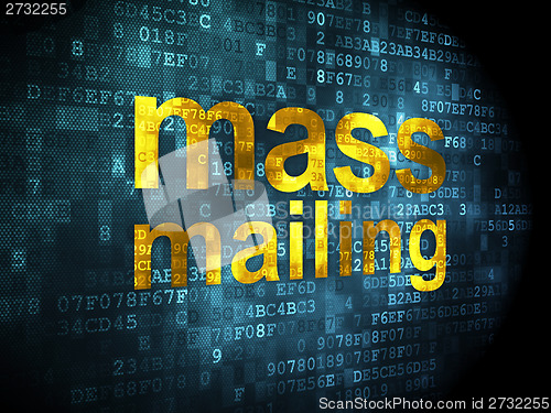 Image of Marketing concept: Mass Mailing on digital background