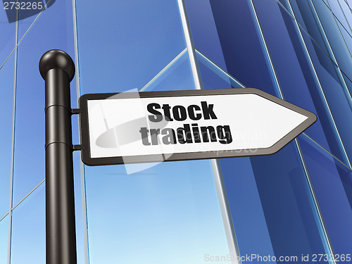 Image of Business concept: sign Stock Trading on Building background