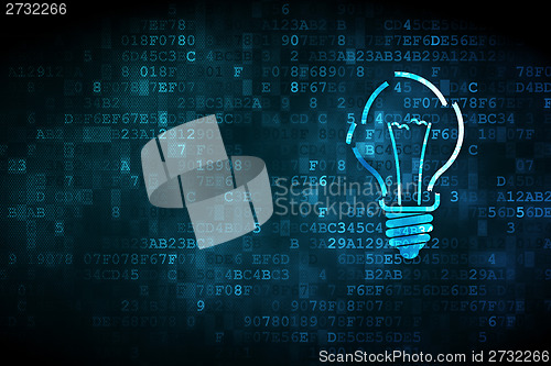 Image of Business concept: Light Bulb on digital background