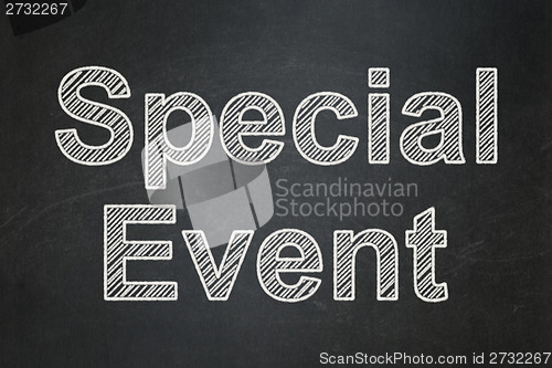 Image of Finance concept: Special Event on chalkboard background