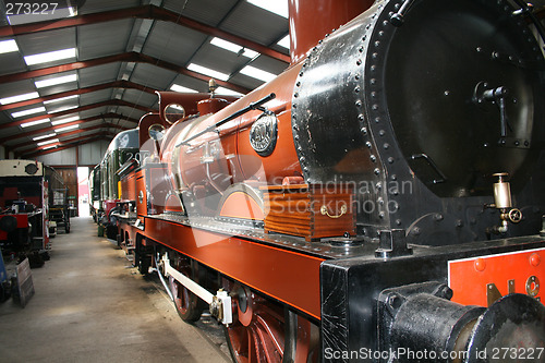 Image of orange steam train