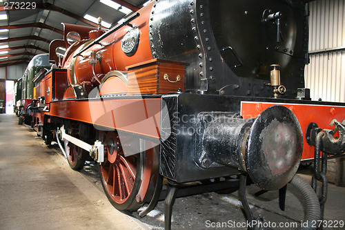 Image of orange steam train