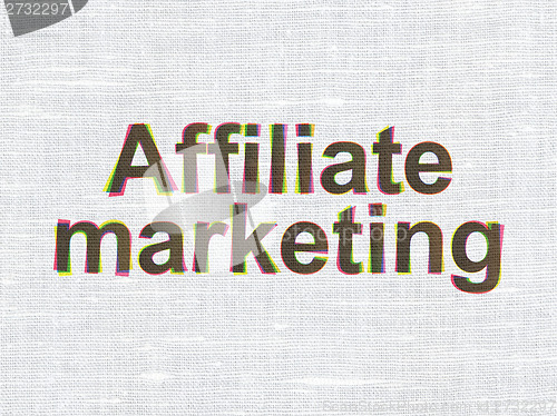 Image of Business concept: Affiliate Marketing on fabric texture background