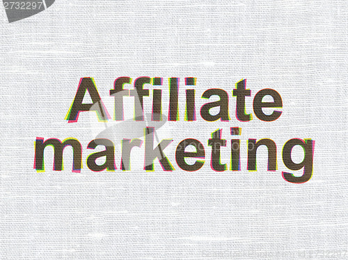 Image of Business concept: Affiliate Marketing on fabric texture background