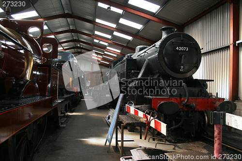 Image of black steam train