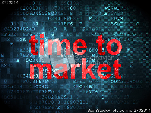 Image of Time concept: Time to Market on digital background