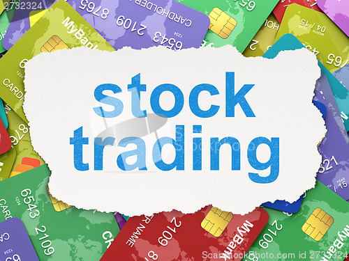 Image of Finance concept: Stock Trading on Credit Card background
