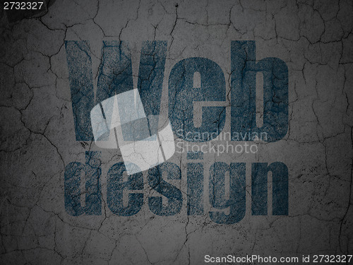 Image of Web design concept: Web Design on grunge wall background