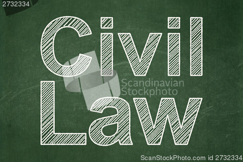 Image of Law concept: Civil Law on chalkboard background