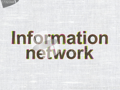 Image of Data concept: Information Network on fabric texture background