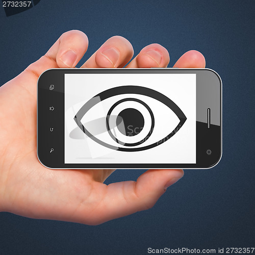 Image of Safety concept: Eye on smartphone