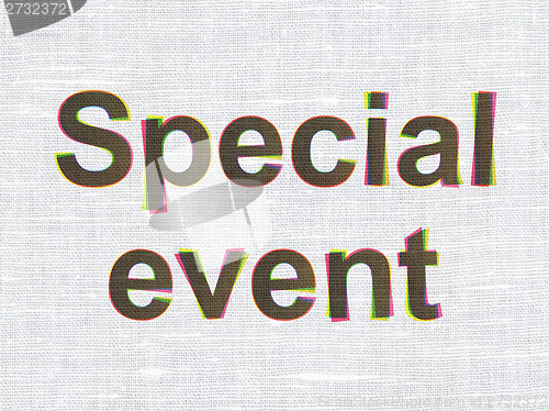 Image of Finance concept: Special Event on fabric texture background