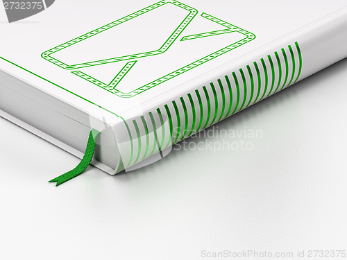 Image of Business concept: closed book, Email on white background