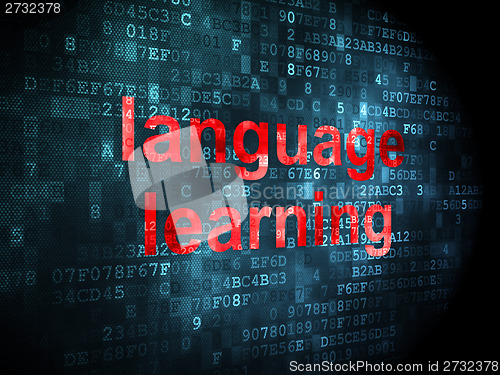 Image of Education concept: Language Learning on digital background