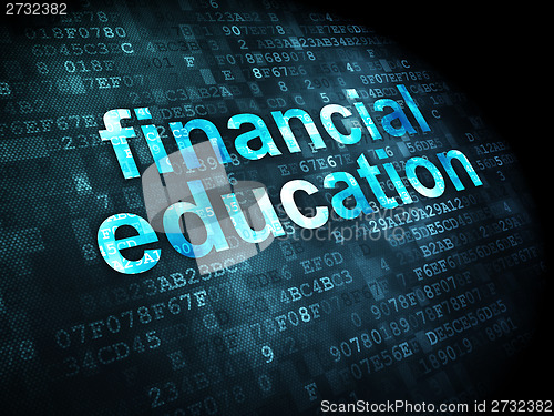 Image of Education concept: Financial Education on digital background