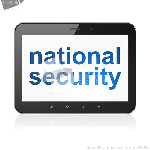 Image of Protection concept: National Security on tablet pc computer