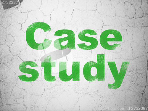 Image of Education concept: Case Study on wall background