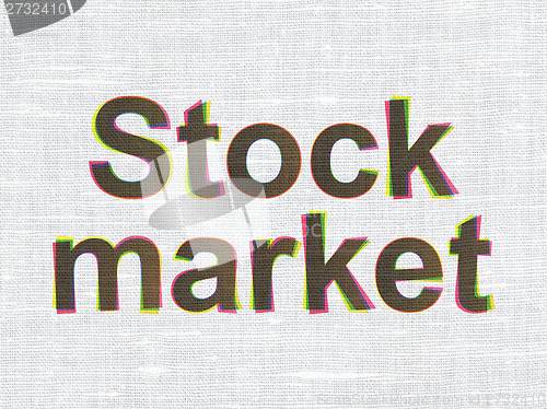 Image of Business concept: Stock Market on fabric texture background