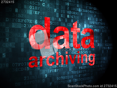 Image of Information concept: Data Archiving on digital background