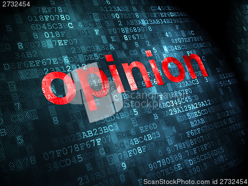 Image of Marketing concept: Opinion on digital background