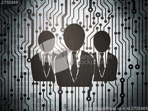 Image of Finance concept: circuit board with Business People