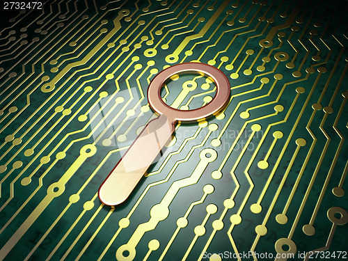 Image of Web development concept: Search on circuit board background