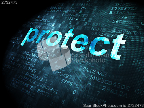Image of Security concept: Protect on digital background