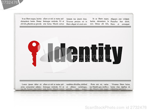 Image of Safety concept: newspaper with Identity and Key