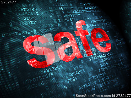 Image of Privacy concept: Safe on digital background