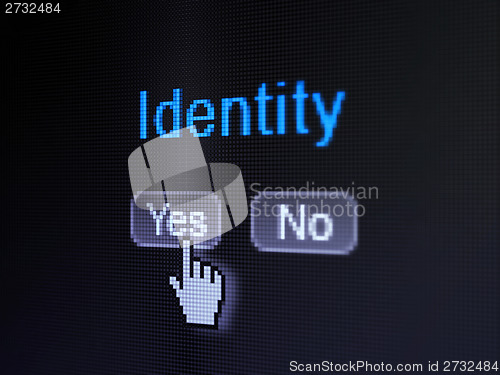 Image of Protection concept: Identity on digital computer screen